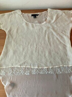VTG ISABEL LU Ladies' Blouse/Top Creme color Silk Size M